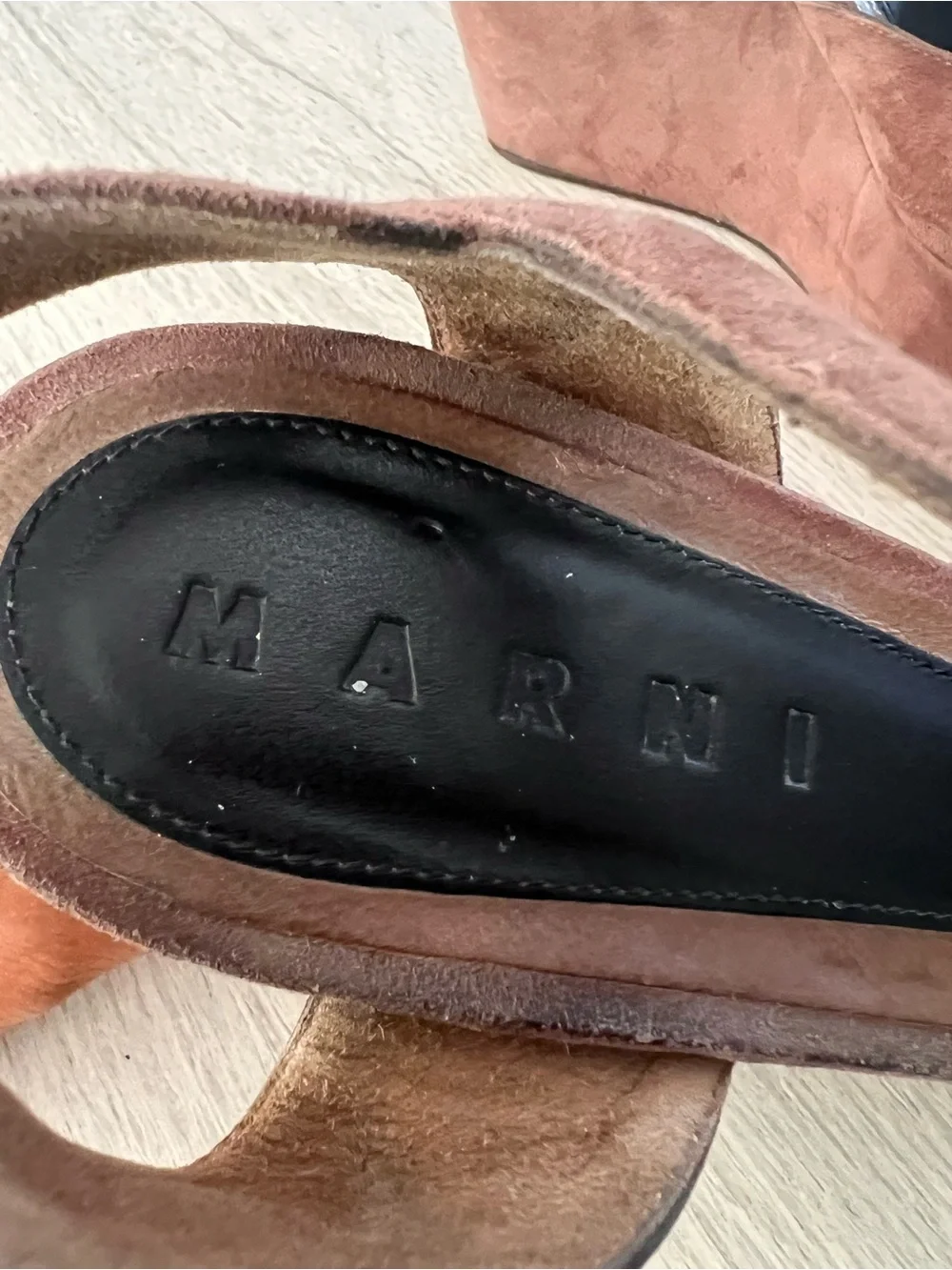MARNI⚡️Brown suede platform wedge buckle ankle strap sandals size 39EU/9US